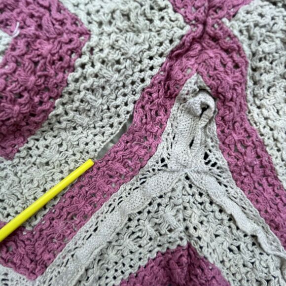 Let Me Be Top Anthropologie Womens Medium Crochet Knit Crop Beachy Boho Hippie - Picture 3 of 6